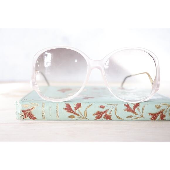 Vintage 1970s Sunglasses NOS frosted Pink Oversize Drop Temples Multicolor Retro main image 7